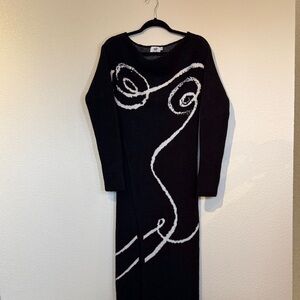Black and White Abstract Dress